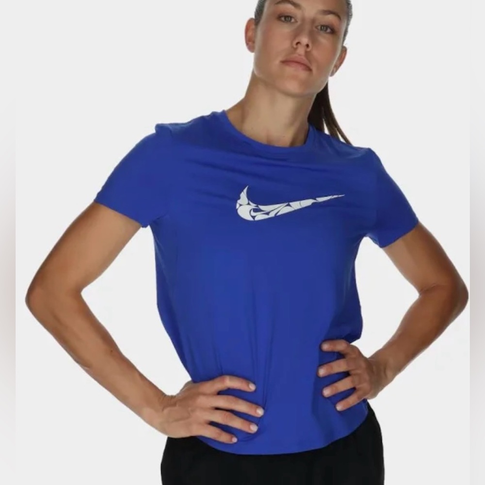 Nike One Swoosh Hyper Royal/White Dri-FIT Short-Sleeve
Running Top NWT